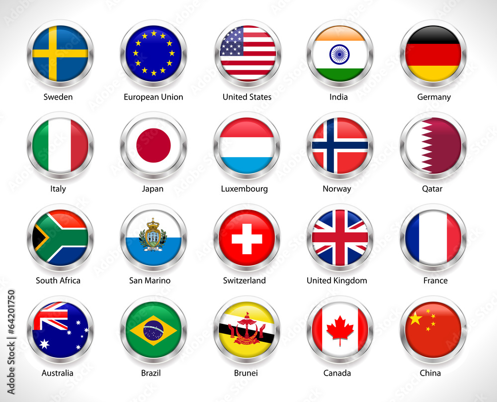 A collection of world flags badge - vector eps10 A collection of world flags badge - vector eps10