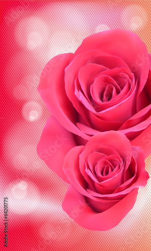 vector background with beautiful pink rose