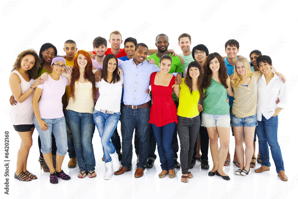 Obraz premium Large Group of People Holding Hand