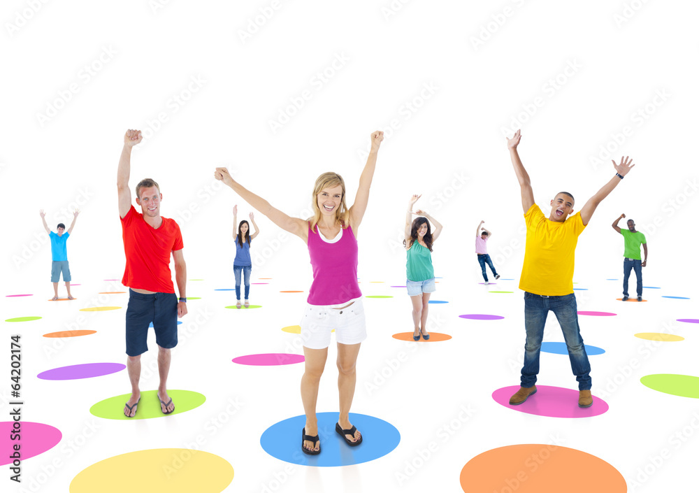 Naklejka premium Happy Social Network