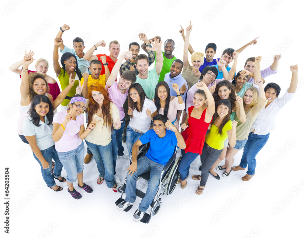 Obraz premium Large Group of Diverse People Celebrating