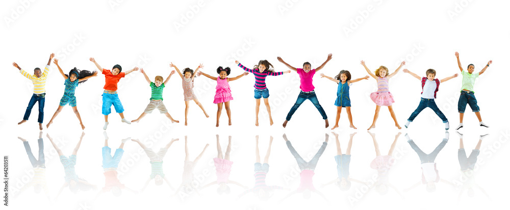 Group of Children Jumping