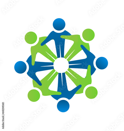 Teamwork business people logo vector