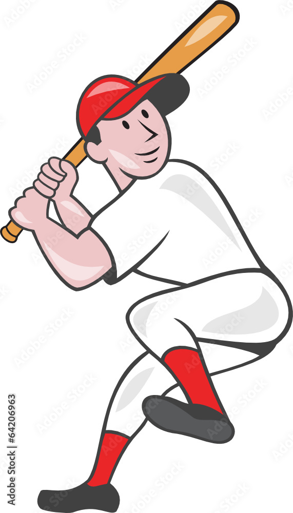 Baseball Player Batting Leg Up Cartoon Baseball Player Batting Leg Up Cartoon