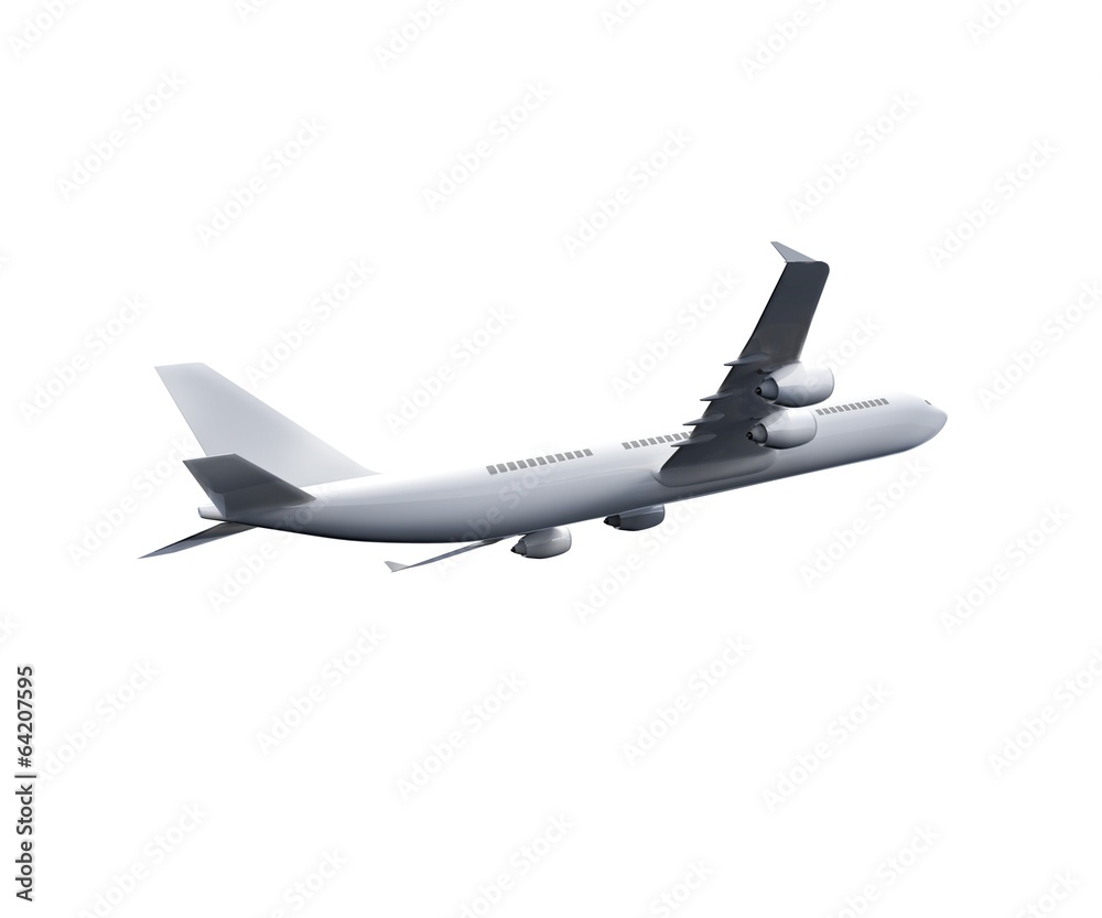 Digitally generated white graphic airplane