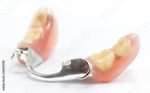 partial dental prosthetics on a white background