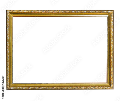 Picture frame gold style on isolated
