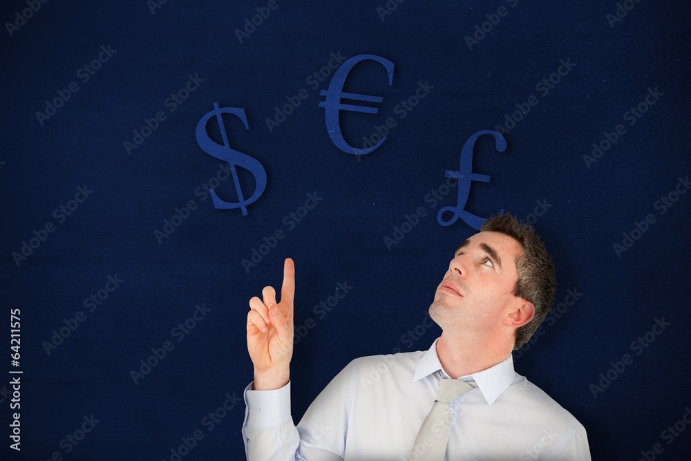 Composite image of business manager pointing Composite image of business manager pointing