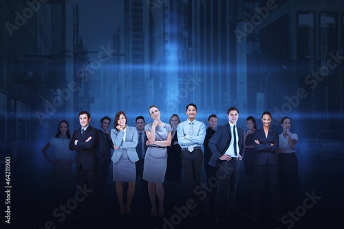 Business team against cityscape background © WavebreakmediaMicro