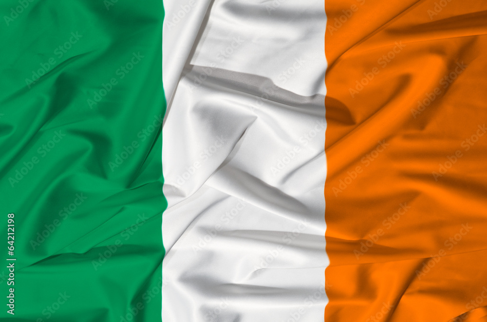 Ireland flag on a silk drape Ireland flag on a silk drape