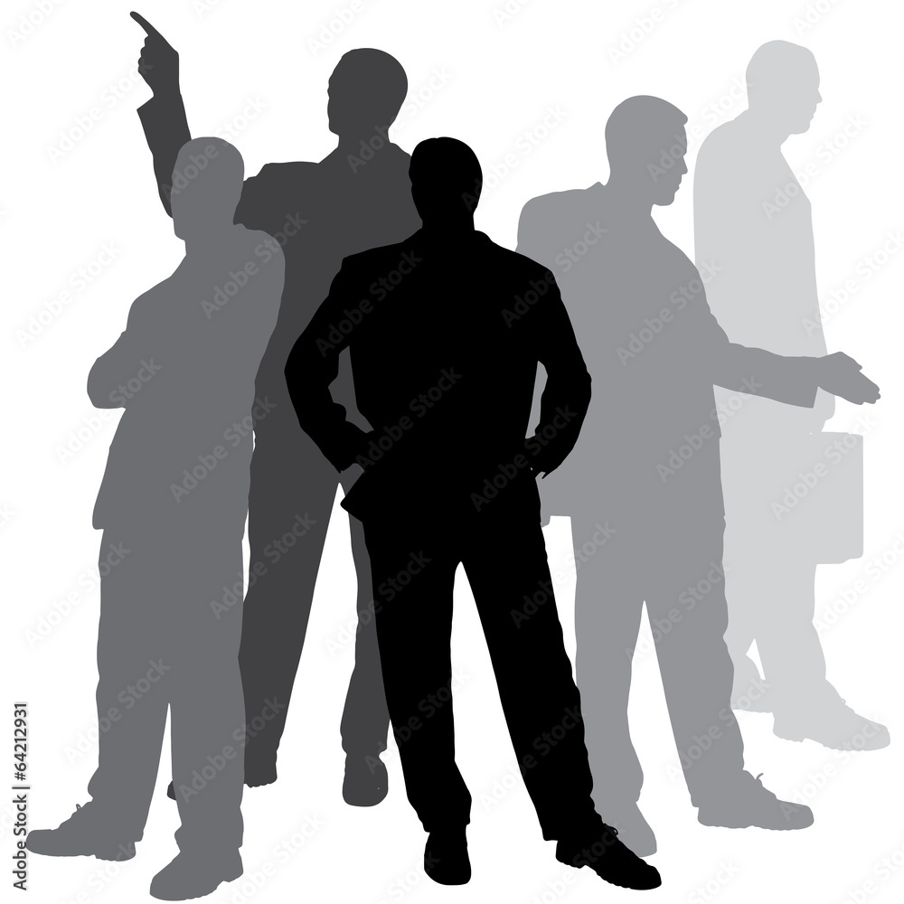 Vector silhouette of businessman.