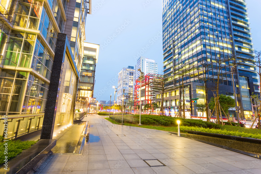 Obraz premium night scene of modern city