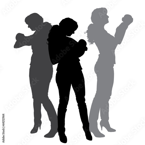 Vector silhouette of family.