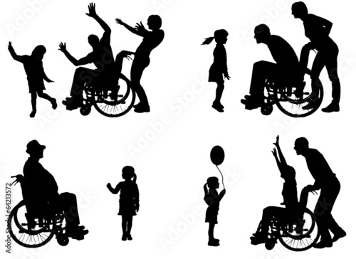 Vector silhouette of family.