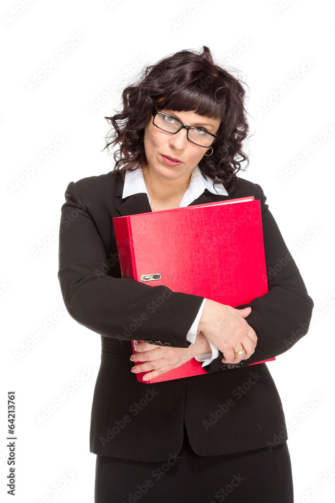 Cheerful senior business woman with folder Cheerful senior business woman with folder
