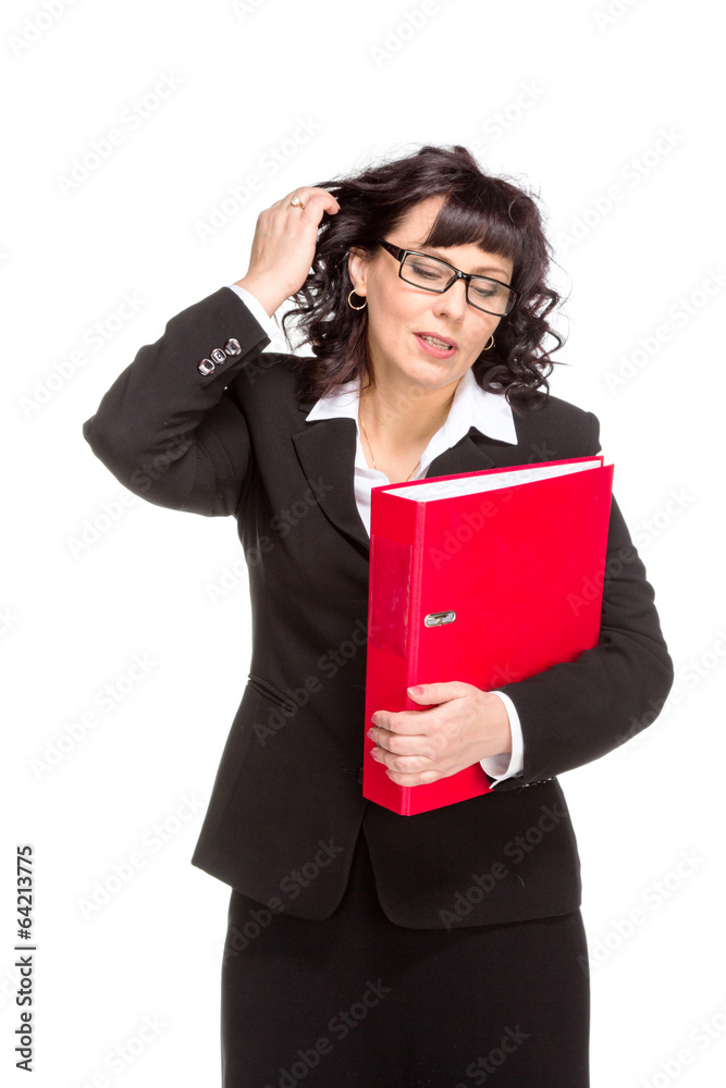 Cheerful senior business woman with folder Cheerful senior business woman with folder