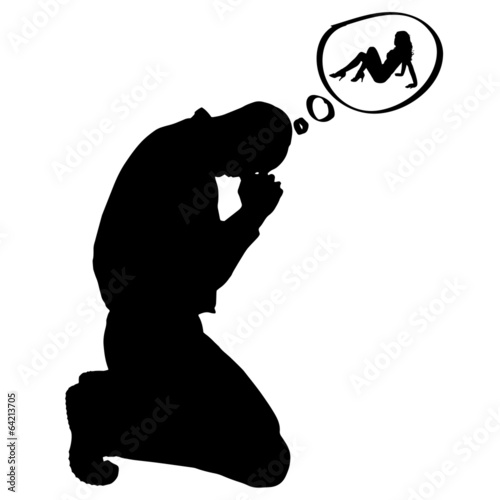 Vector silhouette of man.
