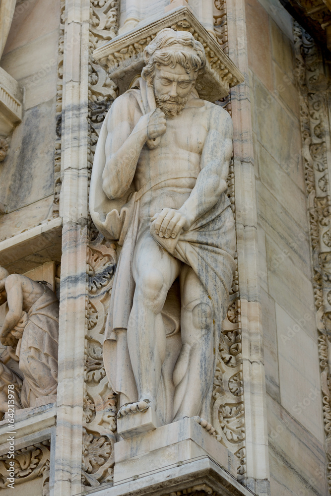 Duomo cathedral of Milan - facade detail