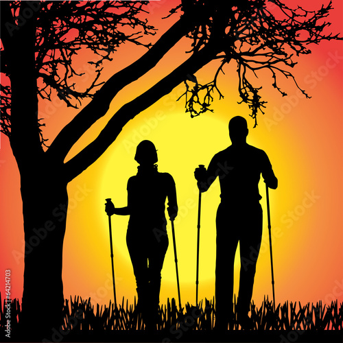 Vector silhouette of people.