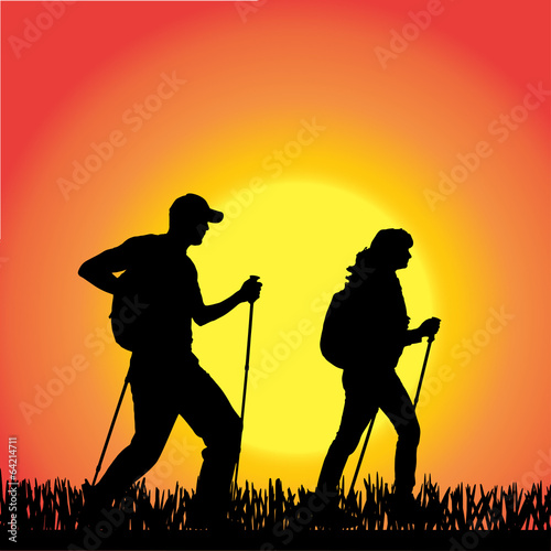 Vector silhouette of people.