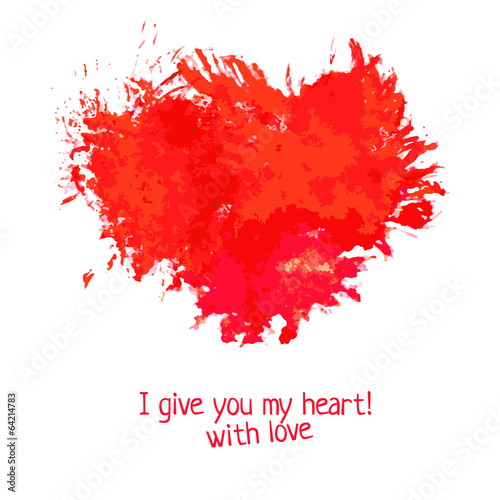 Red colored graphical heart splash