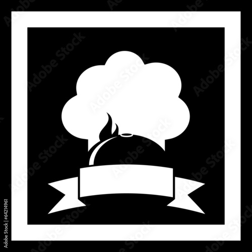 restaurant symbol with dish and cook hat