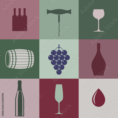 Wine. Icon Set