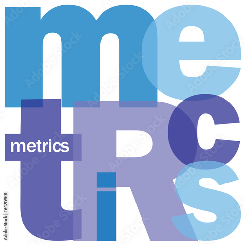 "METRICS" Letter Collage (statistics data management analysis)