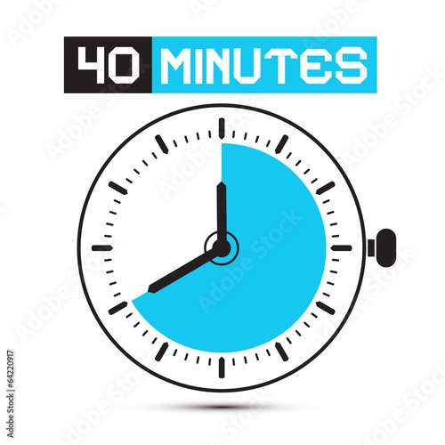 Forty Minutes Watch - Clock Vector Illustration