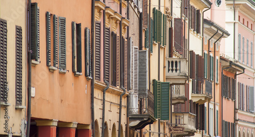 Tablou pe pânză Shuttered Windows, Bologna, Italy