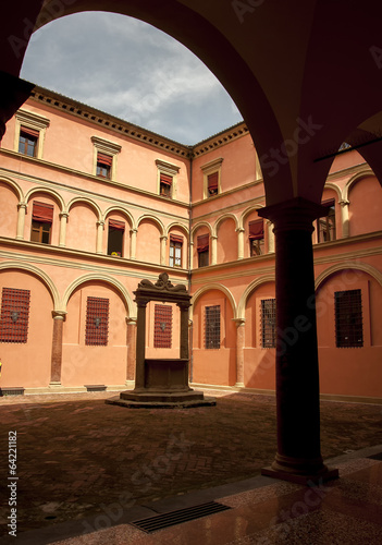 Terracotta Courtyard in Bologna, Italy