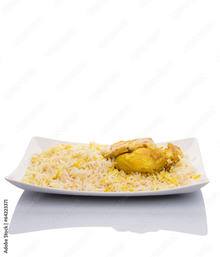 Chicken Kabsa Rice, a popular traditional Middle Eastern cuisine Chicken Kabsa Rice, a popular traditional Middle Eastern cuisine