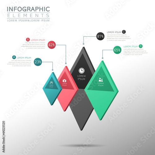 abstract diamond option infographics