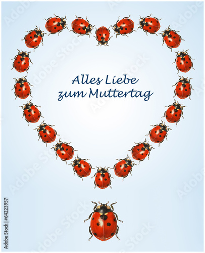 Muttertag.Marienkäfer.Glückssymbol