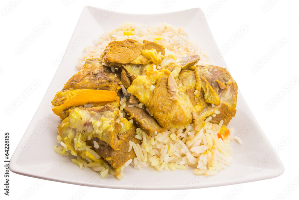 Lamb Kabsa Rice, a Middle Eastern popular cuisine Lamb Kabsa Rice, a Middle Eastern popular cuisine