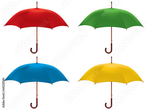 Umbrella isolated. Color Set. Vector illustration