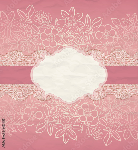 Floral Background. Vector greeting card, invitation template