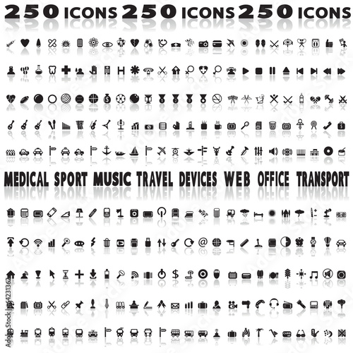 Biggest collection of different icons. Vector illustration.