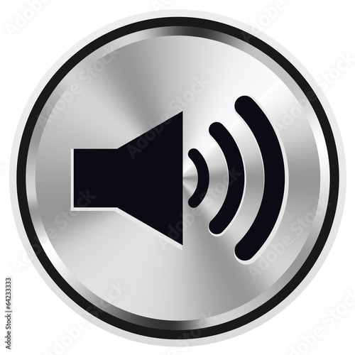 Musik Lautstärke Lautsprecher Button Icon Metal Vektor