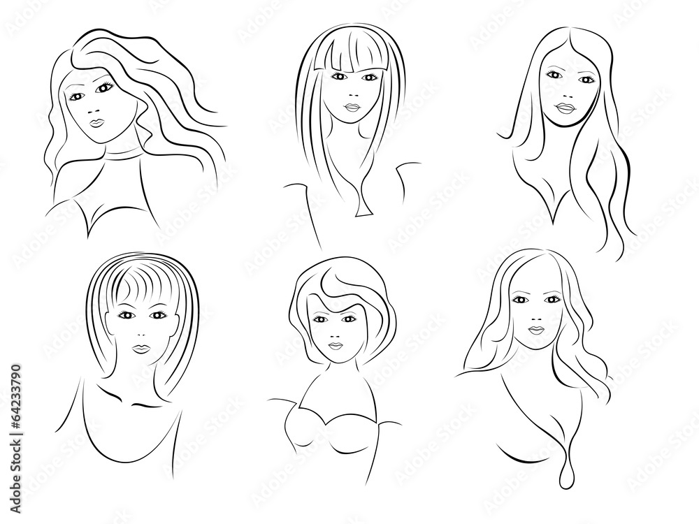 Six beautiful young women portraits Six beautiful young women portraits