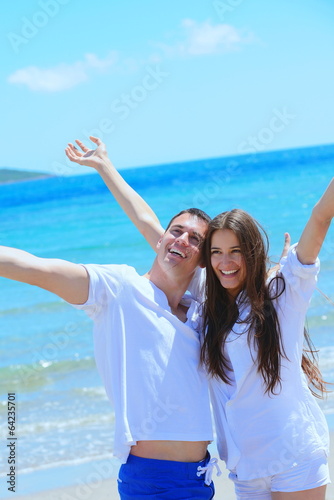 happy couple have fun on the beach © .shock