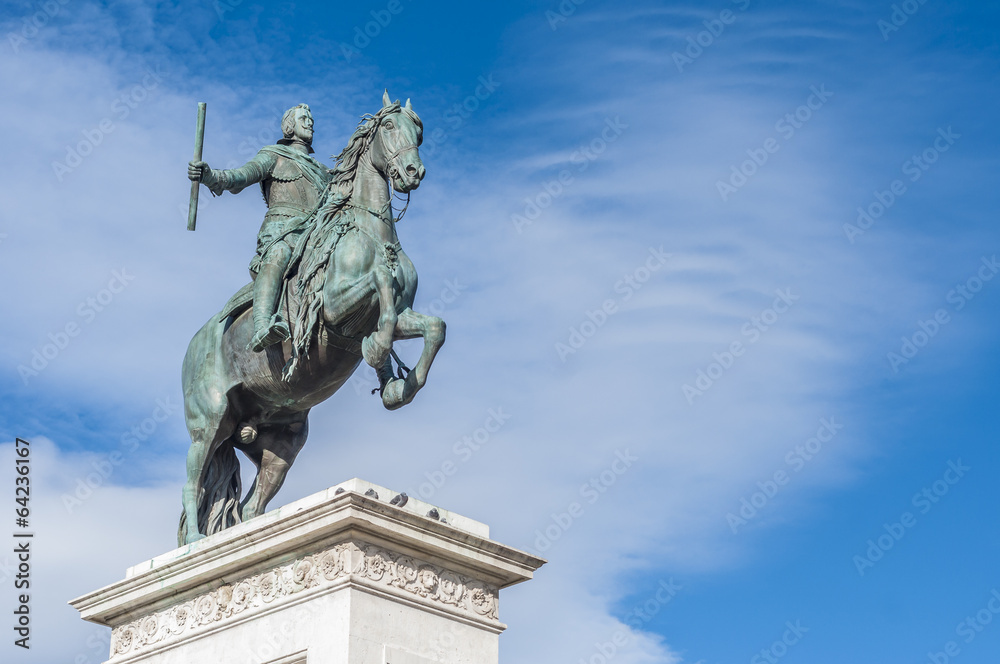 Monument to Philip IV in Madrid, Spain.