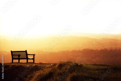 Bench and sundown. © Anioł