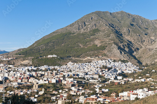 Chefchaouen blue town general view at Morocco photo