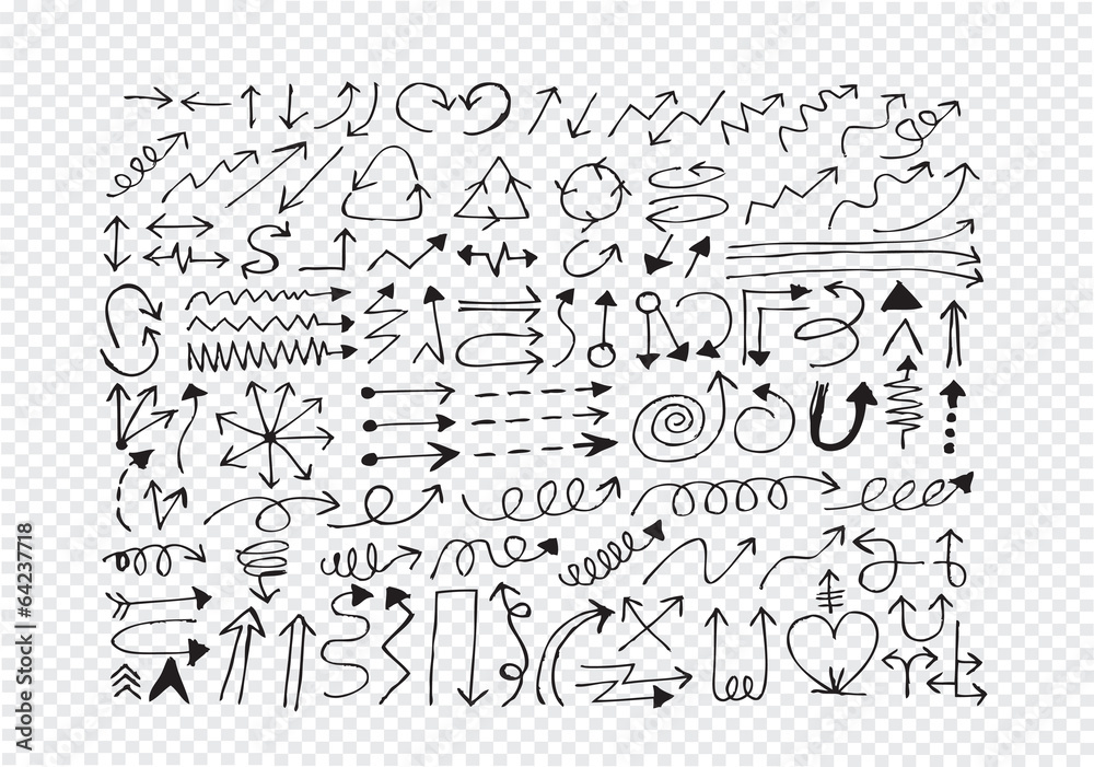 Hand drawn sketch arrow  collection
