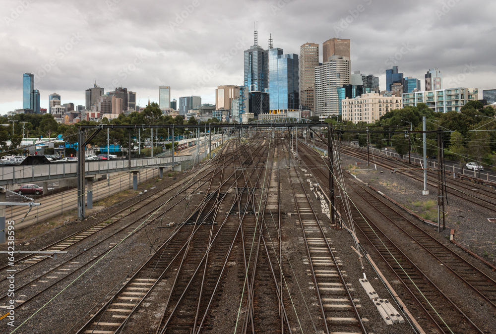 railway tracks in central Melbourne