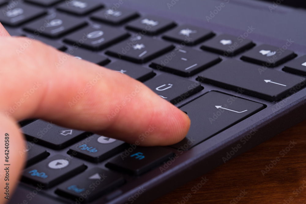 Finger on Enter Key Finger on Enter Key