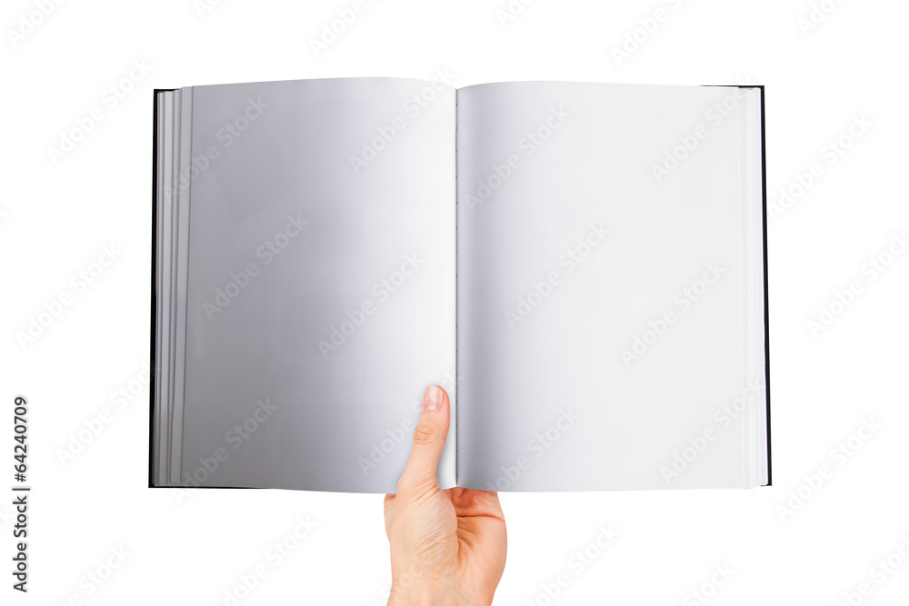 Hand Holding Blank Open Book Hand Holding Blank Open Book
