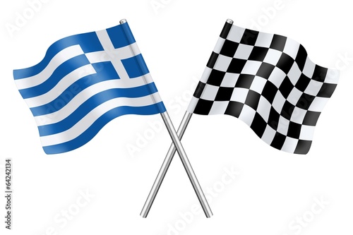 Flags: Greece and checkerboard