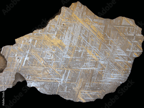 Crystallised extraterrestrial iron - meteorite pattern